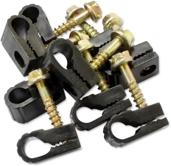 Coaxial Cable Clips - 100 Pack Wire Organizer Clips for Hanging Cords - Black Cord Holder for Desk - Cable Clamps with Screws
Coaxial Cable Clips - 100 Pack Wire Organizer Clips for Hanging Cords - Black Cord Holder for Desk - Cable Clamps with Screws