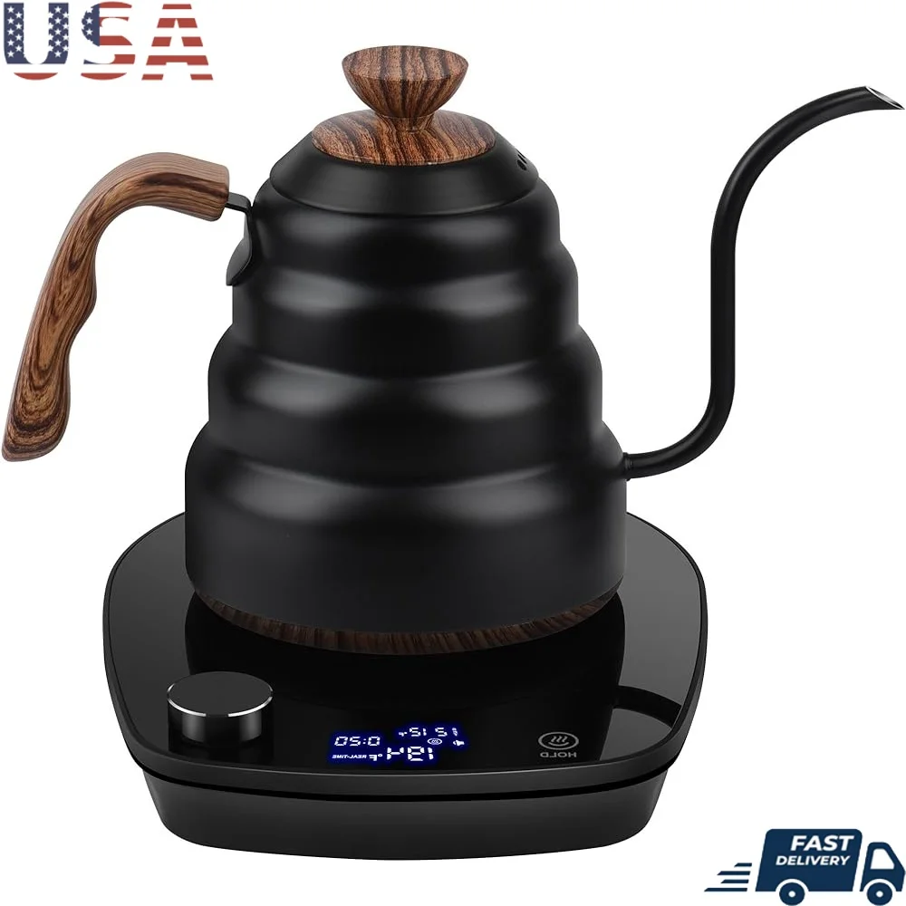 Gooseneck Electric Kettle with Intelligent Temperature Control 304 Stainless Steel Quick Heating Auto Shut-Off Boil Dry
Gooseneck Electric Kettle with Intelligent Temperature Control 304 Stainless Steel Quick Heating Auto Shut-Off Boil Dry