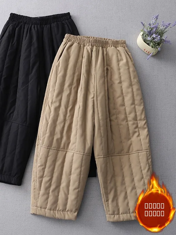 Женские модные повседневные брюки с высокой талией, широкими штанинами, утепленные, из хлопка, с пэчворком, на резинке, больших размеров, осень-зима
Женские модные повседневные брюки с высокой талией, широкими штанинами, утепленные, из хлопка, с пэчворком, на резинке, больших размеров, осень-зима