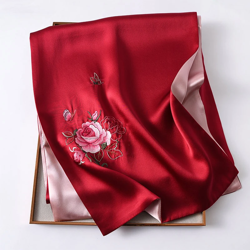 150*35cm 100% Silk Embroidery Hijab Scarf For Women Luxury Brand Double Thickness Long Size Satin Shawls And Wraps Spring Autumn
150*35cm 100% Silk Embroidery Hijab Scarf For Women Luxury Brand Double Thickness Long Size Satin Shawls And Wraps Spring Autumn