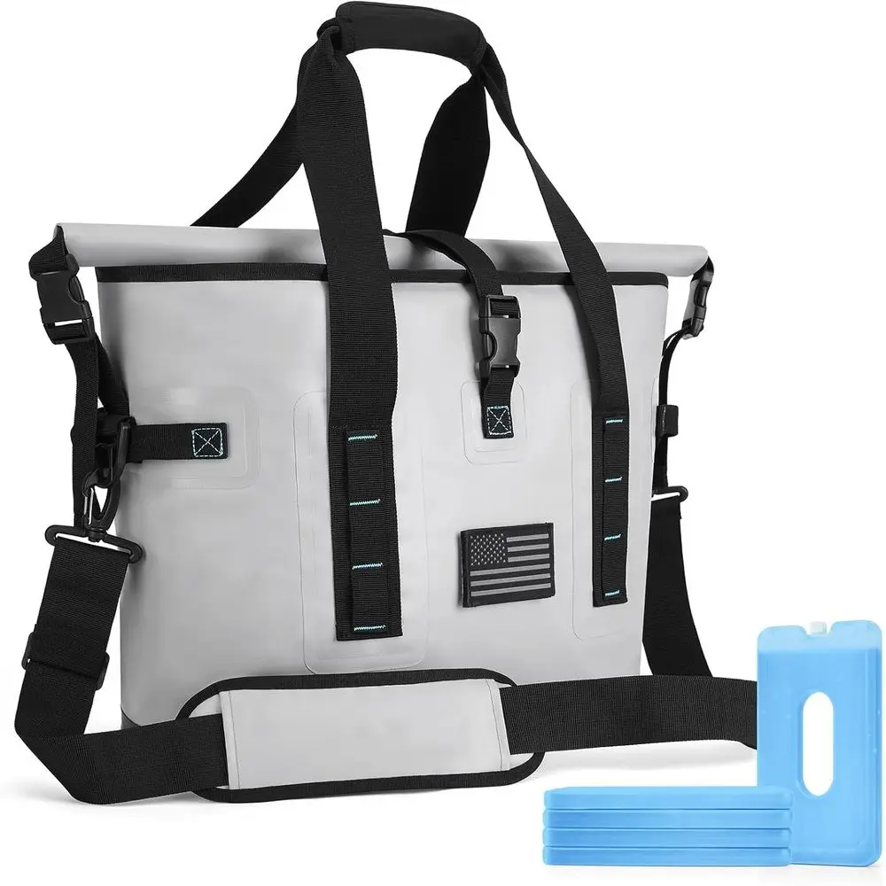 40-Liter Roll-Top Waterproof Cooler Bag with Leak-Proof Seal and 5 Freezer Packs for Long-Lasting Ice Retention - Ideal for Camp
40-Liter Roll-Top Waterproof Cooler Bag with Leak-Proof Seal and 5 Freezer Packs for Long-Lasting Ice Retention - Ideal for Camp