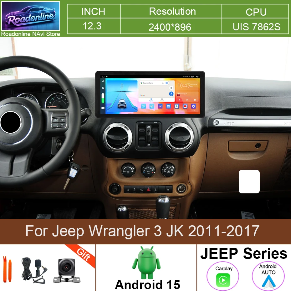12.3INCH Android 15 Car Navigation For Jeep Wrangler 3 JK 2011-2017 GPS Multimedia Player Wireless Carplay Car Radio WIFI DSP
12.3INCH Android 15 Car Navigation For Jeep Wrangler 3 JK 2011-2017 GPS Multimedia Player Wireless Carplay Car Radio WIFI DSP