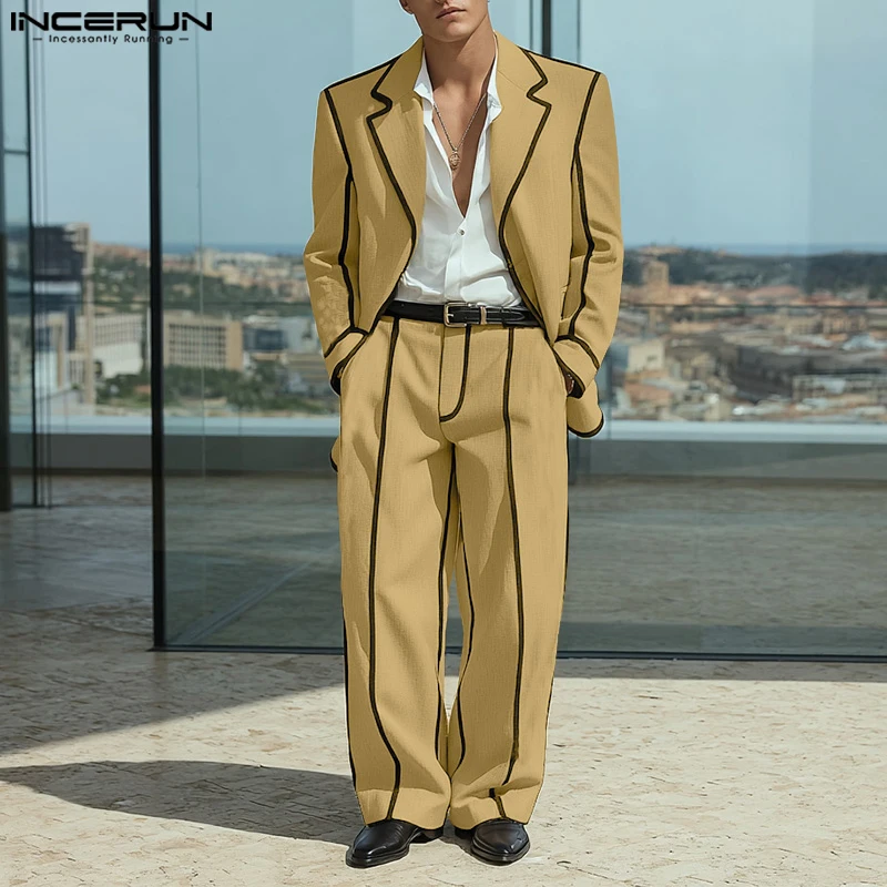 INCERUN Men Sets Spring Autumn Patchwork Long Sleeve Open Stitch Blazer & Pants 2PCS Streetwear 2025 Fashion Men's Casual Suits
INCERUN Men Sets Spring Autumn Patchwork Long Sleeve Open Stitch Blazer & Pants 2PCS Streetwear 2025 Fashion Men's Casual Suits