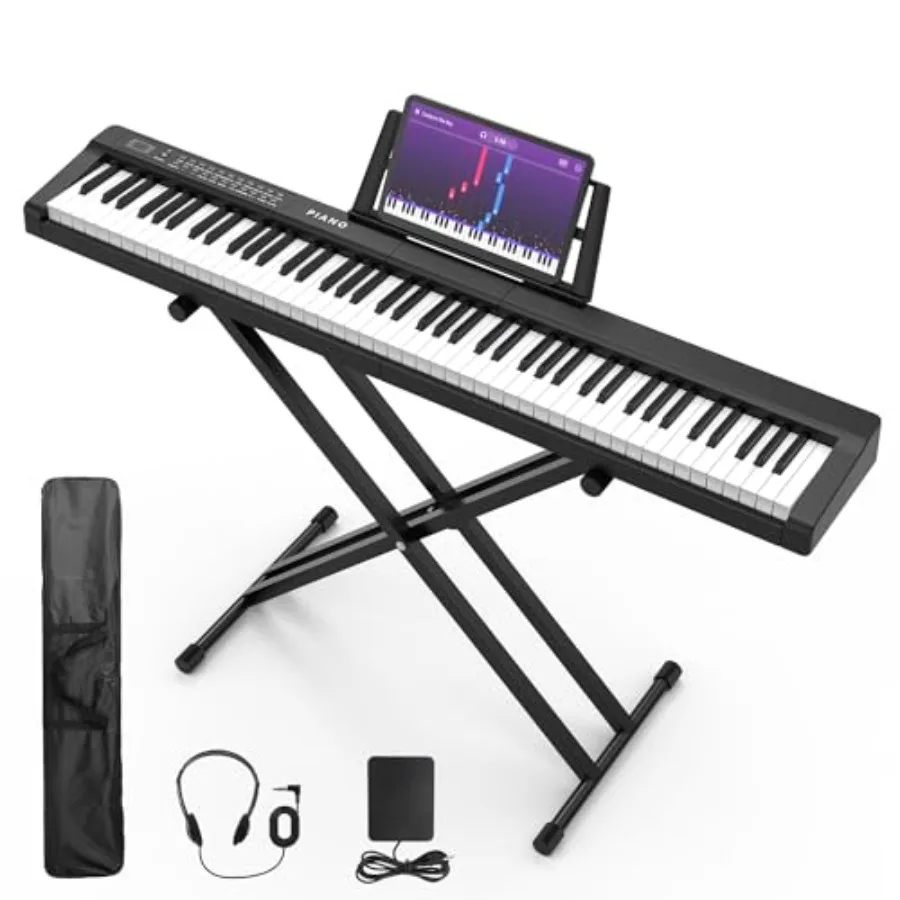 Digital Piano 88 Key Full Size Semi Weighted Electronic Keyboard Piano Set with Stand, Built-In Speakers, Electric Piano Keyboa
Digital Piano 88 Key Full Size Semi Weighted Electronic Keyboard Piano Set with Stand, Built-In Speakers, Electric Piano Keyboa