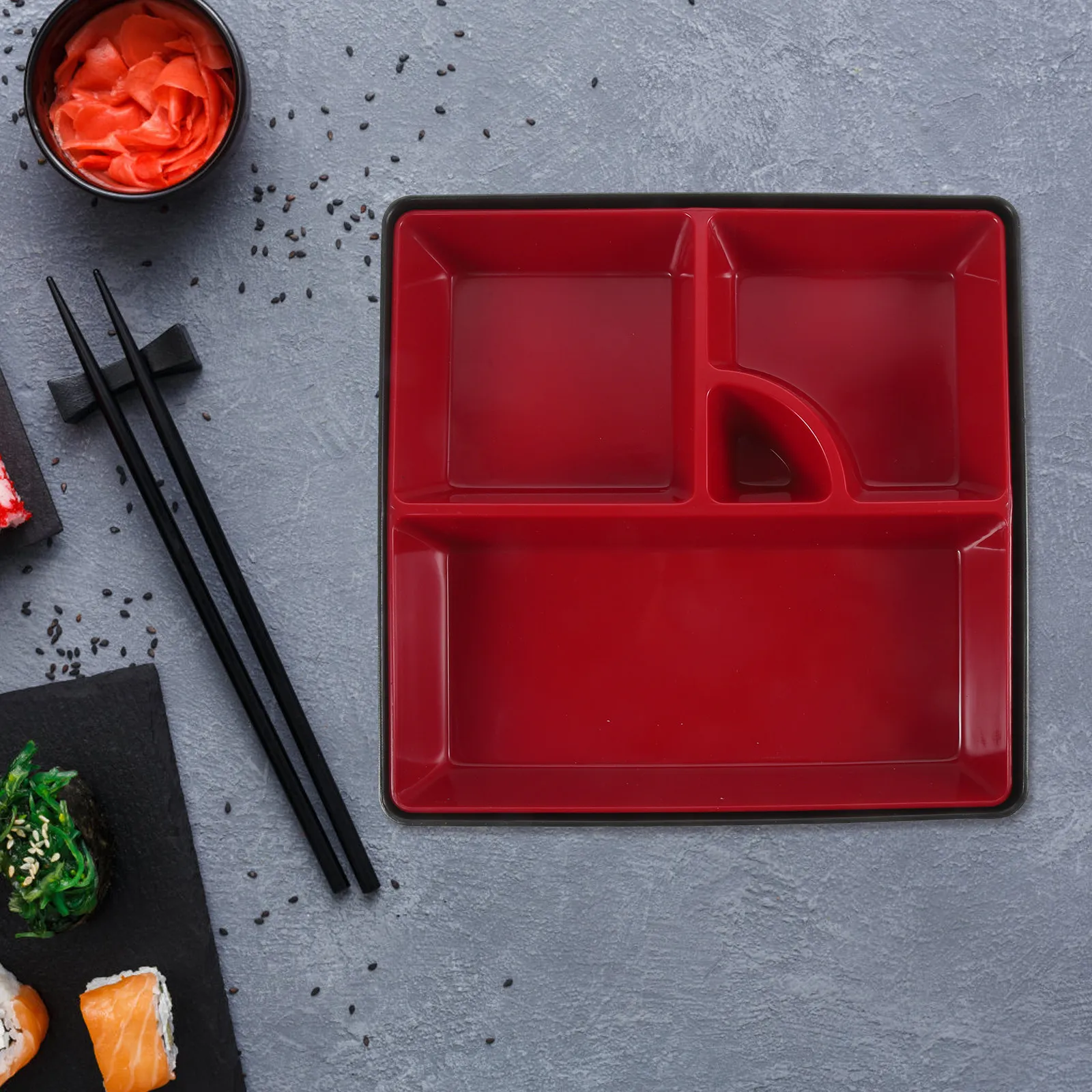 Lightweight ABS Japanese Bento Box Multi-Section Portable Lunch Container for Sushi Snack Fruit Cake Rice Balanced Meal
Lightweight ABS Japanese Bento Box Multi-Section Portable Lunch Container for Sushi Snack Fruit Cake Rice Balanced Meal