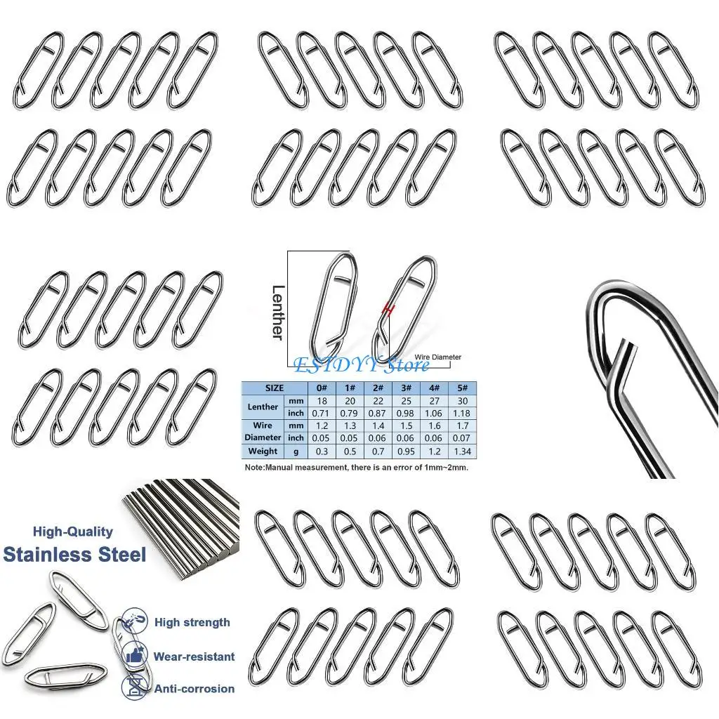 G6DE 50Pcs Fast Snaps Speed Clip Power Fishing Clip Link Split Rings Snaps Fishing Tackle Stainless Connector for Lures
G6DE 50Pcs Fast Snaps Speed Clip Power Fishing Clip Link Split Rings Snaps Fishing Tackle Stainless Connector for Lures