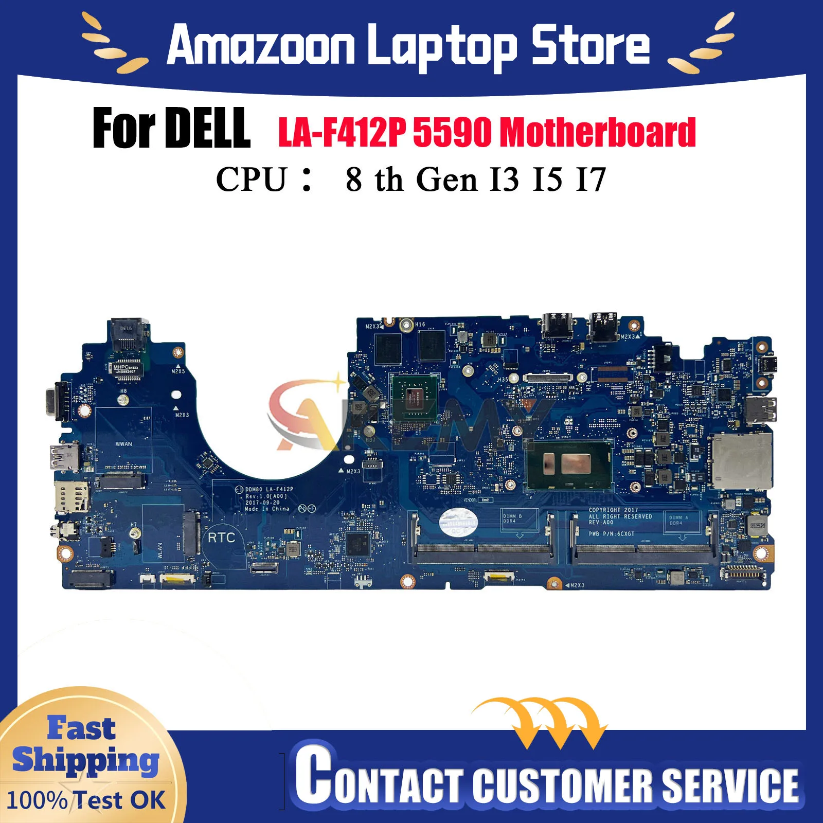 LA-F412P Материнская плата для Dell Latitude 5590 с процессором I5 I7 8th MX130 DDR4 CN-0P50J0 0630XH Материнская плата для ноутбука 100% полностью протестирована
LA-F412P Материнская плата для Dell Latitude 5590 с процессором I5 I7 8th MX130 DDR4 CN-0P50J0 0630XH Материнская плата для ноутбука 100% полностью протестирована