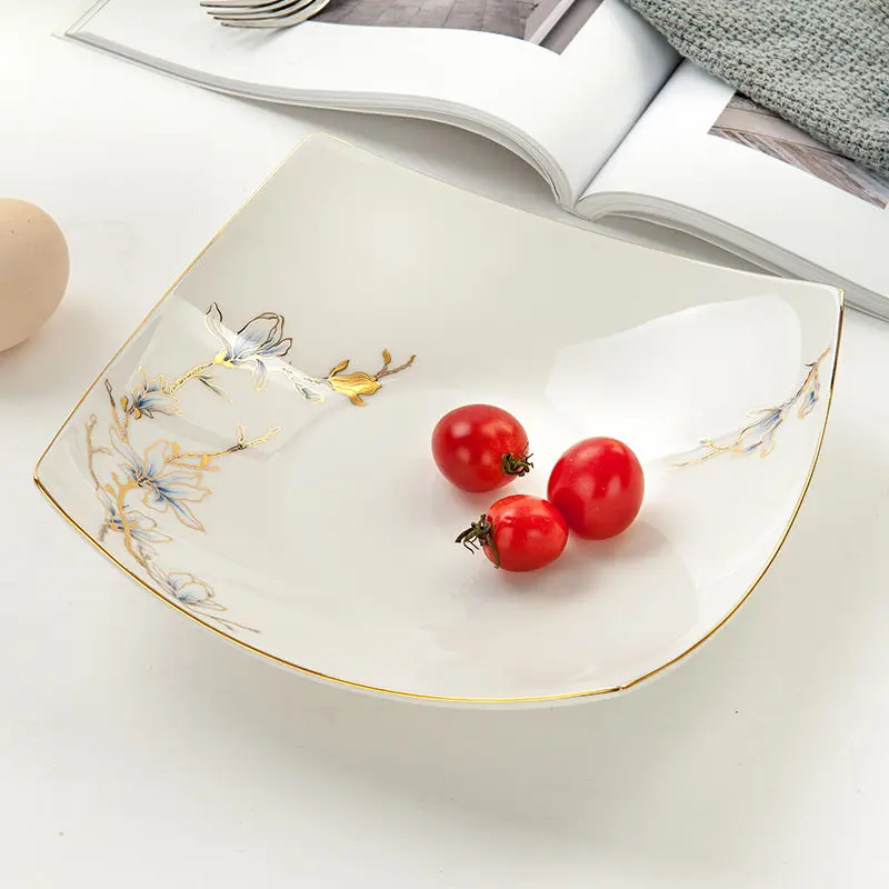 Household Tangshan bone china tableware 8 inch ceramic deep plate irregular steak square plate ceramic shell dish
Household Tangshan bone china tableware 8 inch ceramic deep plate irregular steak square plate ceramic shell dish