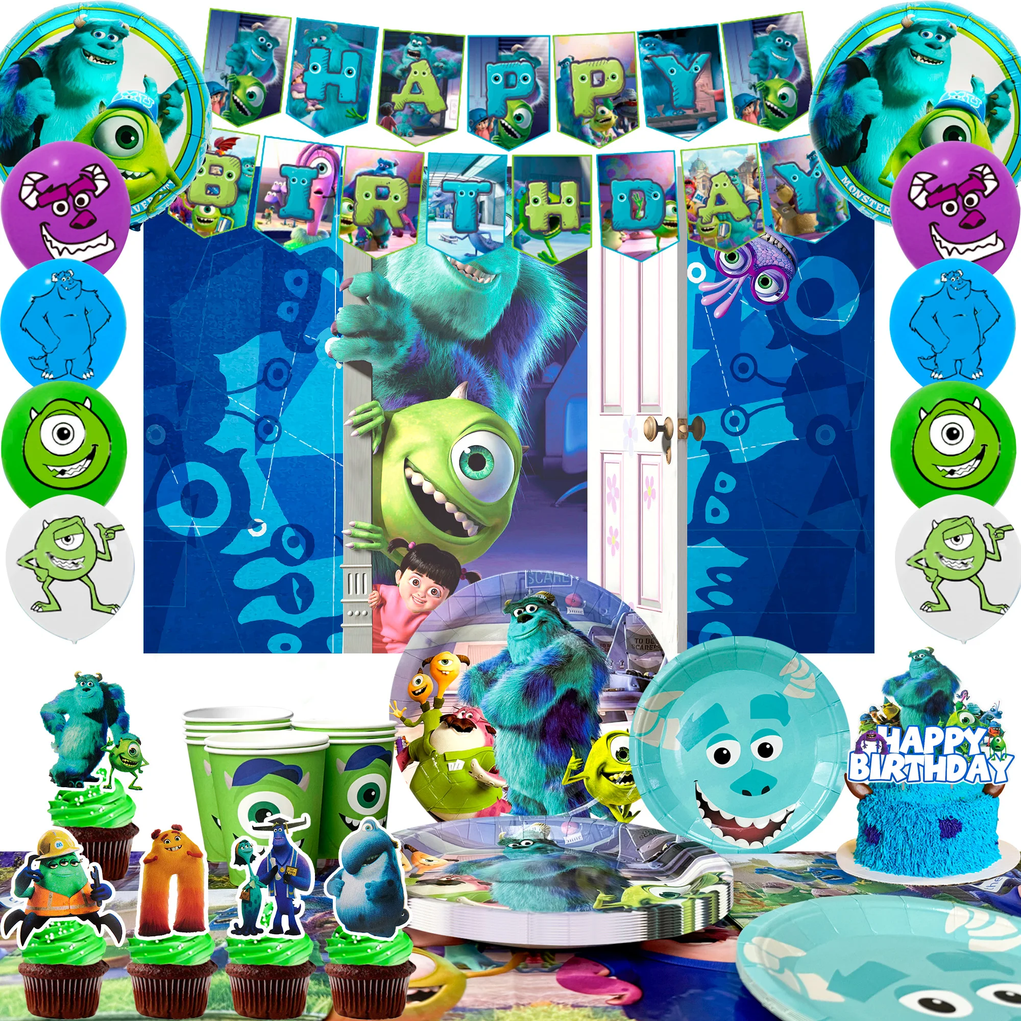 114 Pcs Monster Inc Party Decorations&Tableware-Monsters Inc Party Plates Balloon Banner etc Monster Inc Birthday Party Supplies
114 Pcs Monster Inc Party Decorations&Tableware-Monsters Inc Party Plates Balloon Banner etc Monster Inc Birthday Party Supplies