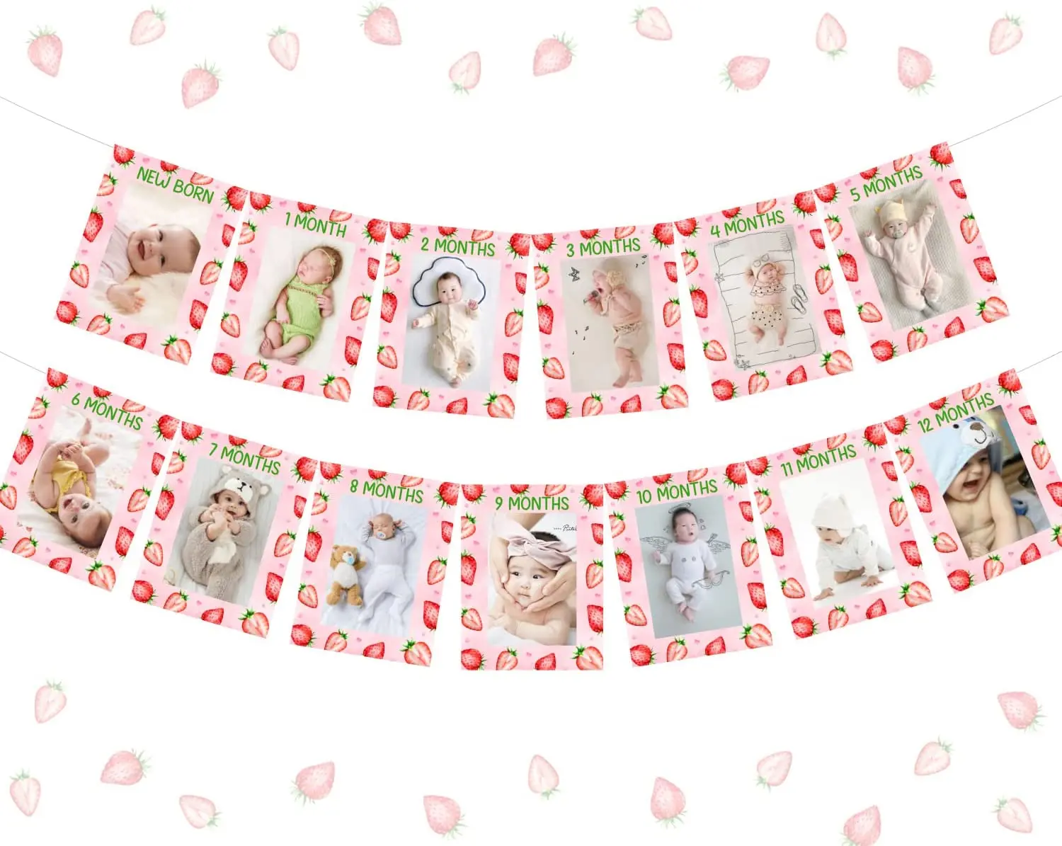 Monthly Milestone Photo Banner for Newborn, Girls' Sweet One Birthday Party Decoration, Strawberry, 12 Months, Monthly
Monthly Milestone Photo Banner for Newborn, Girls' Sweet One Birthday Party Decoration, Strawberry, 12 Months, Monthly