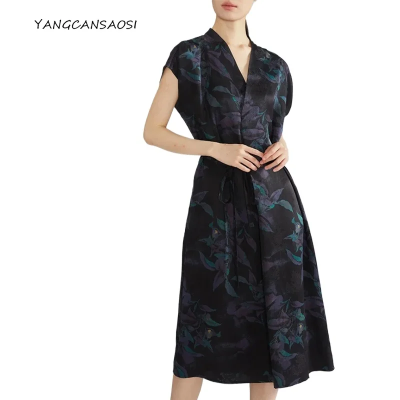 2025 Women's Fashion New 100% Natural Mulberry Silk Fragrant Cloud Yarn Jacquard V-neck Short Sleeve Waist Strap Dress
2025 Women's Fashion New 100% Natural Mulberry Silk Fragrant Cloud Yarn Jacquard V-neck Short Sleeve Waist Strap Dress