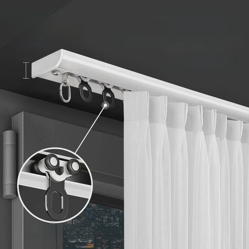 Invisible Ultra-Thin Aluminum Alloy Curtain Track with Hooks Sliding Rail Window Bowed Hookless Drapery Track Rod
Invisible Ultra-Thin Aluminum Alloy Curtain Track with Hooks Sliding Rail Window Bowed Hookless Drapery Track Rod