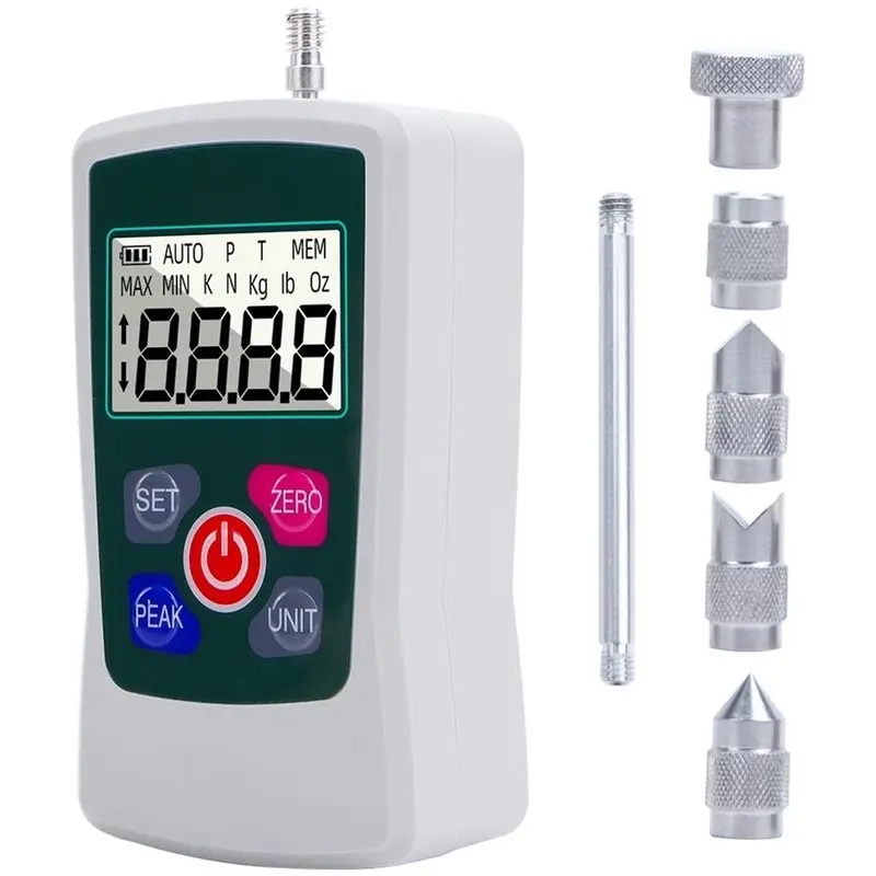 AB66-Digital Force Gauge 100N Portable Dynamometer 4 Unit Display Oz Lb N KG Ensile Machine Pull Push Measuring Instrument
AB66-Digital Force Gauge 100N Portable Dynamometer 4 Unit Display Oz Lb N KG Ensile Machine Pull Push Measuring Instrument