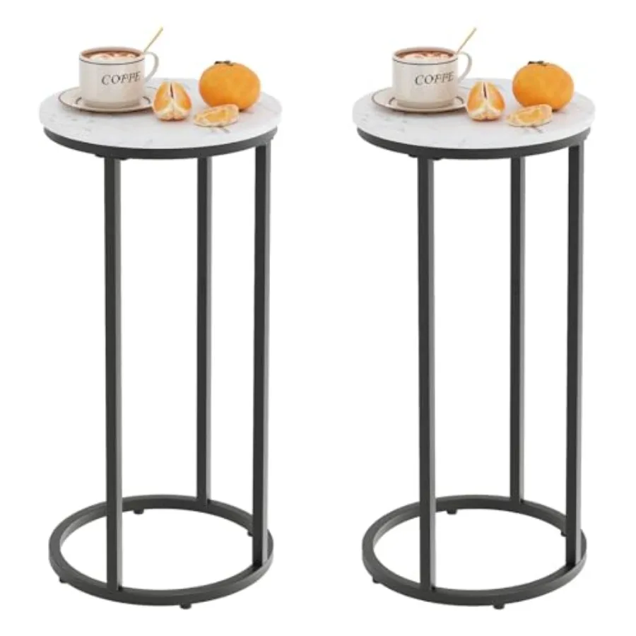 C Shaped End Table, Couch Side Tables for Living Room, Round Sofa End Table with Metal Frame, Small Wooden Snack Table for Bedr
C Shaped End Table, Couch Side Tables for Living Room, Round Sofa End Table with Metal Frame, Small Wooden Snack Table for Bedr