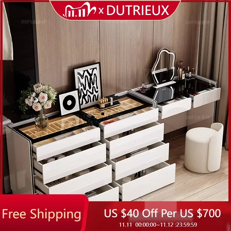 Легкий органайзер, туалетный столик, зеркало, роскошный ящик для спальни, туалетный столик, европейская мебель для девочек Tocador De Maquillaje
Легкий органайзер, туалетный столик, зеркало, роскошный ящик для спальни, туалетный столик, европейская мебель для девочек Tocador De Maquillaje