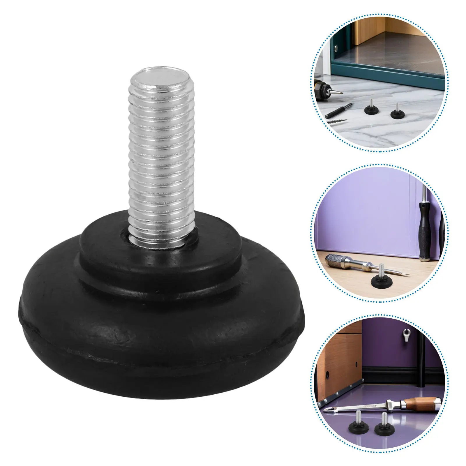 6Pcs Shock-Absorbing Furniture Levelers Adjustable Screw Rubber Feet Pads Table Leg Grippers Leveling Feet for Cabinets
6Pcs Shock-Absorbing Furniture Levelers Adjustable Screw Rubber Feet Pads Table Leg Grippers Leveling Feet for Cabinets
