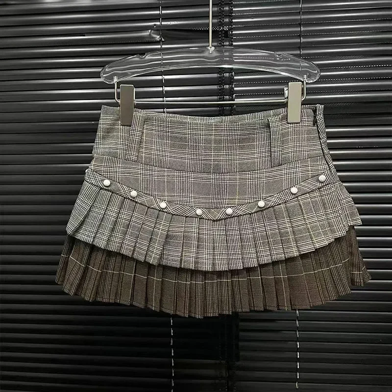 Trendy Retro Patchwork Plaid Short Skirts for Women Fashion Wrap Hip Pleated Skirt Female Spring New Items
Trendy Retro Patchwork Plaid Short Skirts for Women Fashion Wrap Hip Pleated Skirt Female Spring New Items