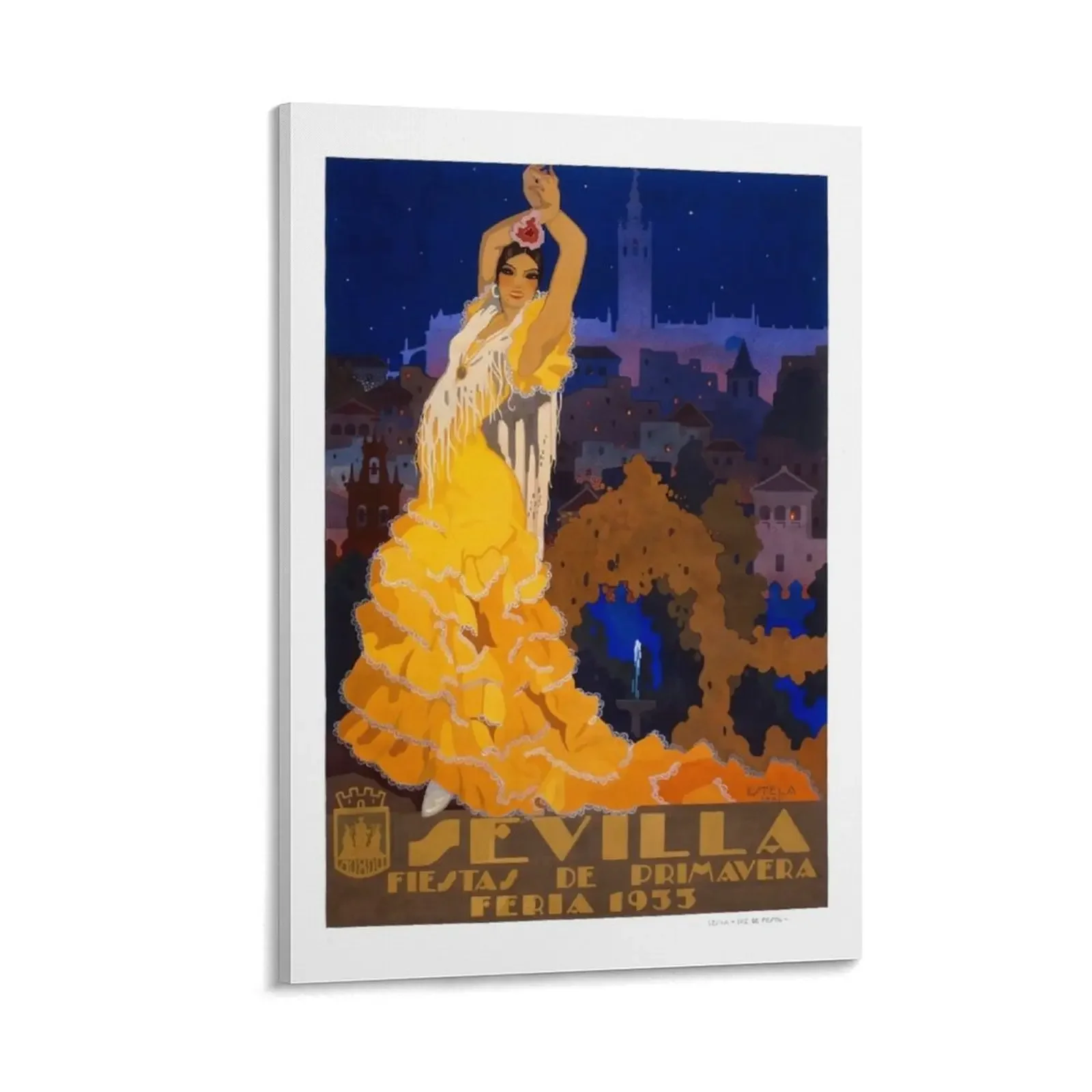 Spain 1933 Seville April Fair Travel Poster Canvas Painting large paintings modern living room decoration wall art
Spain 1933 Seville April Fair Travel Poster Canvas Painting large paintings modern living room decoration wall art