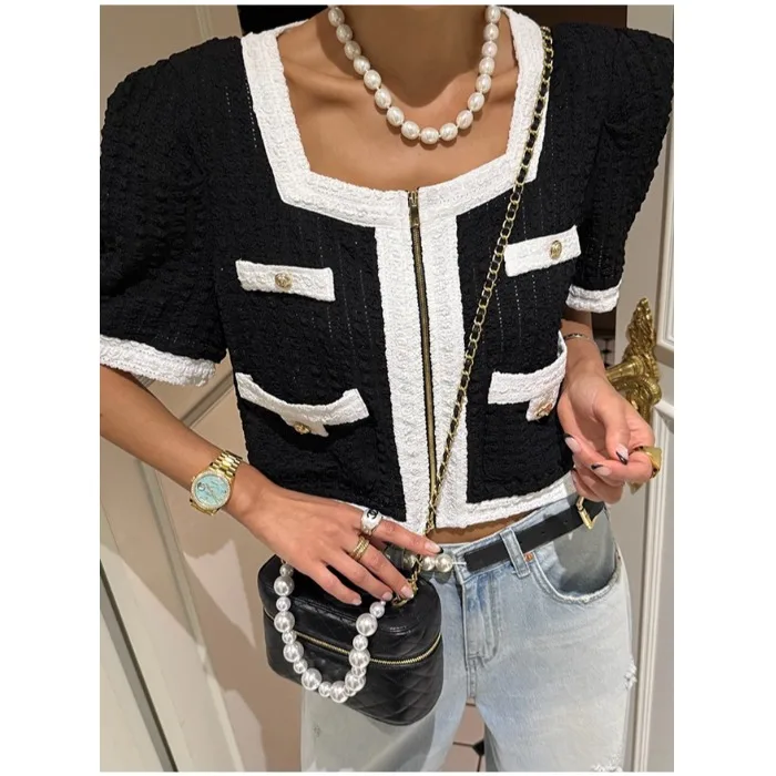 High Waist Versatile Short Sleeve Little Black Jacket Summer 2026 Inner Wear Regular Fit Polyester Fiber Women's Fashion
High Waist Versatile Short Sleeve Little Black Jacket Summer 2026 Inner Wear Regular Fit Polyester Fiber Women's Fashion