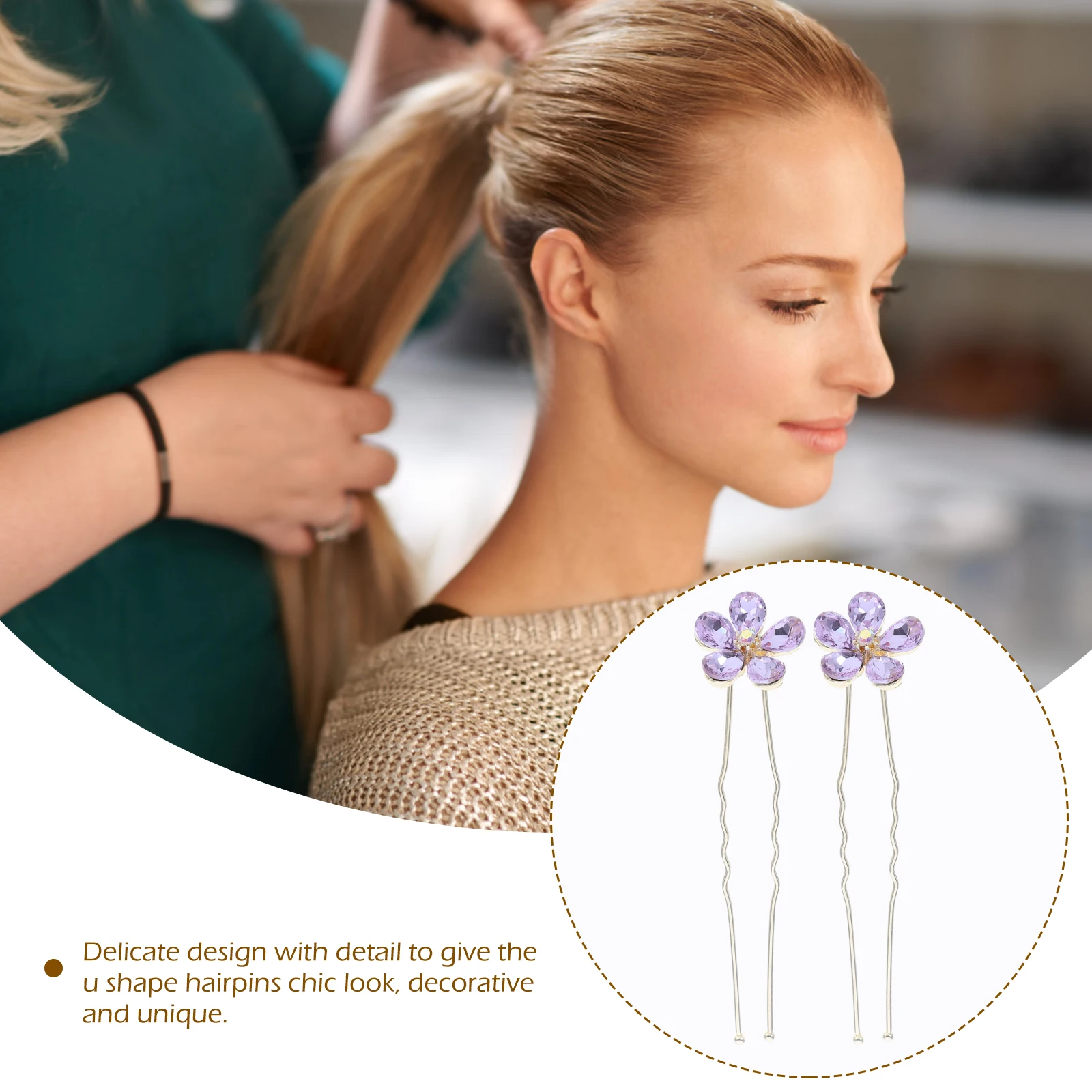 4 Pcs U Shape Rhinestone Hairpins for Women Bridal Wedding Hair Accessories Shaped Miss Comfortable Non Scratching Easy to Use
4 Pcs U Shape Rhinestone Hairpins for Women Bridal Wedding Hair Accessories Shaped Miss Comfortable Non Scratching Easy to Use