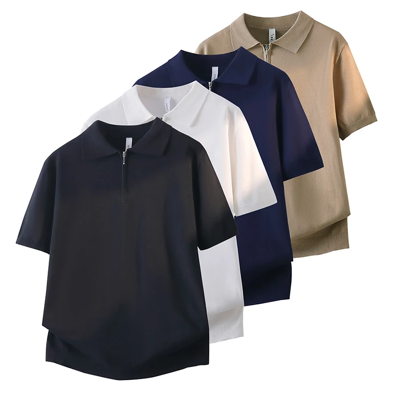 Summer Collared Half-Zip Breathable Men's Polo Shirt Casual Fashion Comfort Short-Sleeve Pullover Knit Light Luxury Men's Blouse
Summer Collared Half-Zip Breathable Men's Polo Shirt Casual Fashion Comfort Short-Sleeve Pullover Knit Light Luxury Men's Blouse