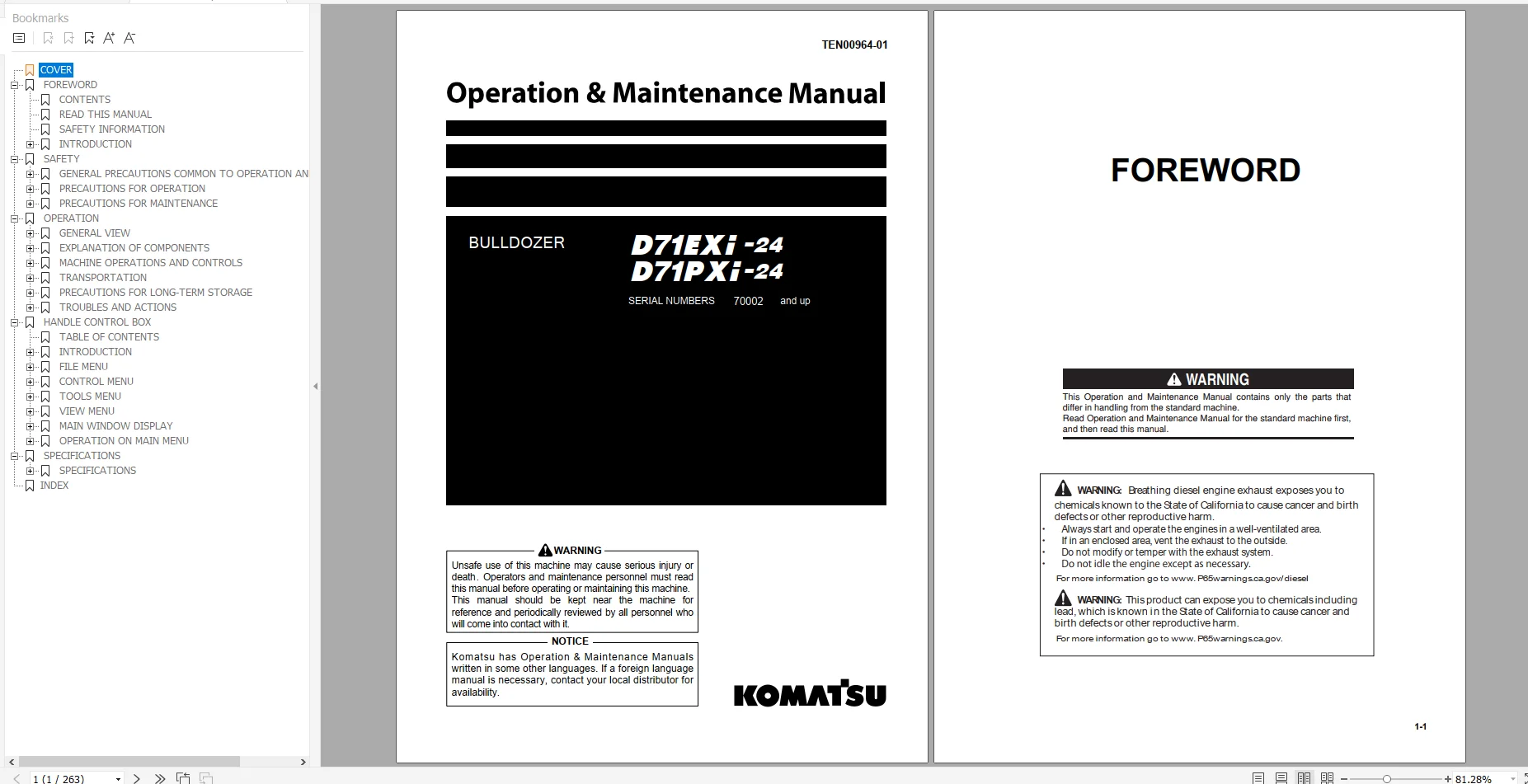 Komatsu Dozers 2022 3.07 GB PDF Shop Manual, Operator Maintenance & Circuit Diagram
Komatsu Dozers 2022 3.07 GB PDF Shop Manual, Operator Maintenance & Circuit Diagram