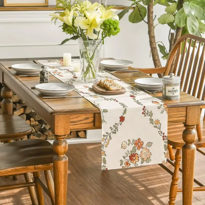 Vintage White Floral Purple Stripe Table Runner Women's clothing
Vintage White Floral Purple Stripe Table Runner Women's clothing