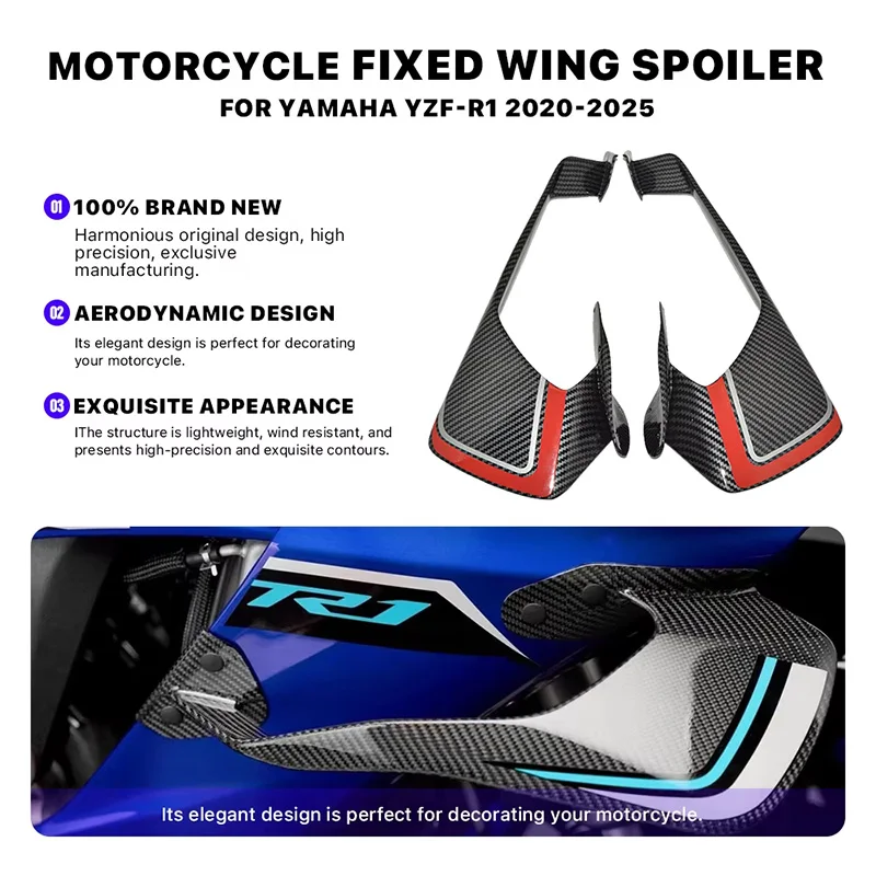 For Yamaha YZF-R1 GP YZFR1 YZF R1 2020-2025 ABS Motorcycle fixed wing spoiler siide wing winglet aerodynamic wing aileron
For Yamaha YZF-R1 GP YZFR1 YZF R1 2020-2025 ABS Motorcycle fixed wing spoiler siide wing winglet aerodynamic wing aileron