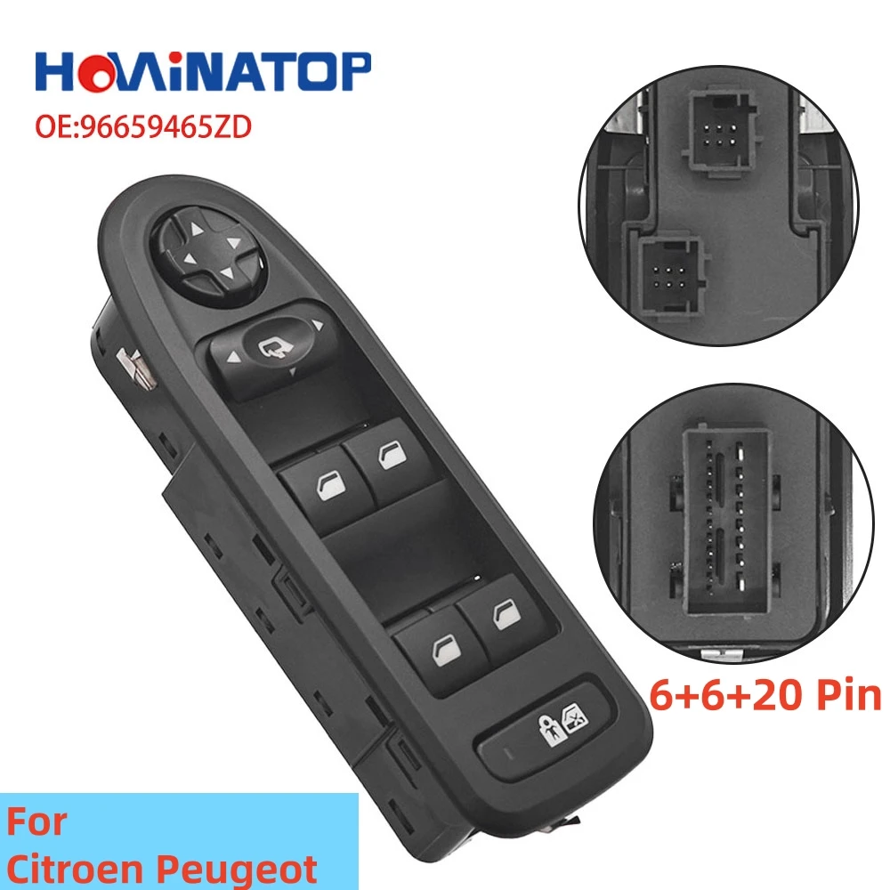 HOWINATOP 98054506ZD 96659465ZD 98053439 30170396 6+6+20 Pin LHD Master Power Window Control Switch For Citroen Peugeot
HOWINATOP 98054506ZD 96659465ZD 98053439 30170396 6+6+20 Pin LHD Master Power Window Control Switch For Citroen Peugeot