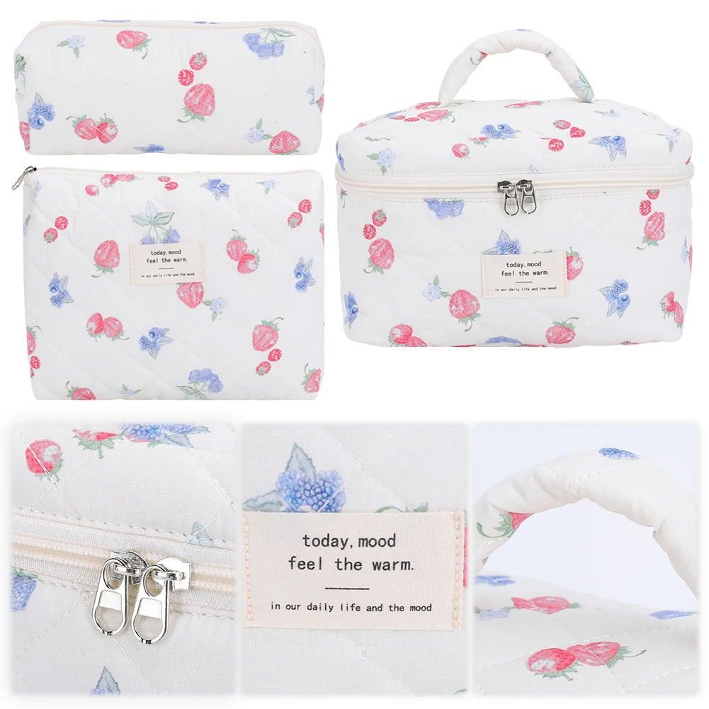 3Pcs Padded Makeup Bag Strawberry Print Adorable Padding Skincare Pouch Aesthetic Toiletry Purse Bathroom Shower Travel Bag
3Pcs Padded Makeup Bag Strawberry Print Adorable Padding Skincare Pouch Aesthetic Toiletry Purse Bathroom Shower Travel Bag