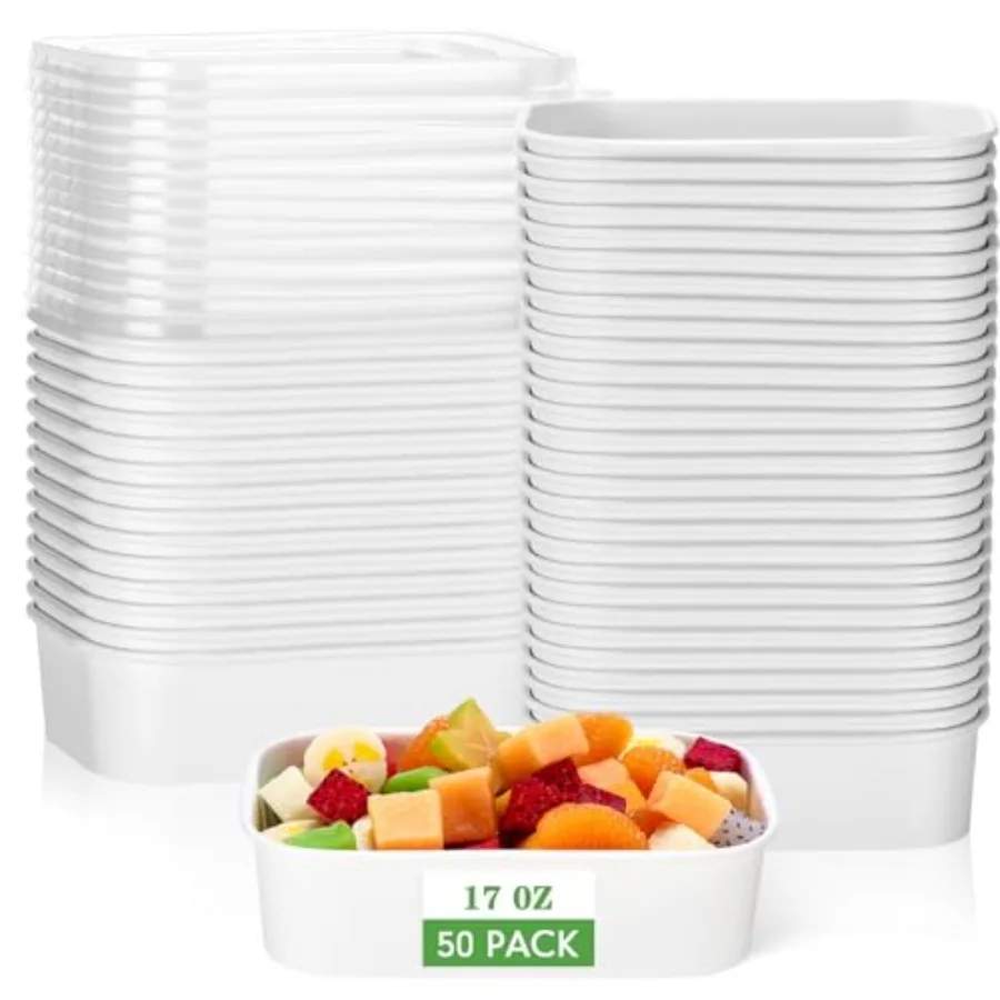50 Pack Disposable Food Containers with Lids Paper Food Containers Bowls for Meal Prep, Salad, Ice Cream, Yogurt, Soup Bowls Pa
50 Pack Disposable Food Containers with Lids Paper Food Containers Bowls for Meal Prep, Salad, Ice Cream, Yogurt, Soup Bowls Pa