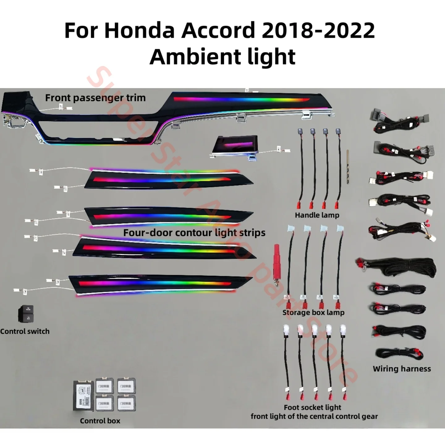 For Honda 10th generation Accord 2018+Ambient Light Automotive interior lighting upgrade Car accessories Piano black trim bar
For Honda 10th generation Accord 2018+Ambient Light Automotive interior lighting upgrade Car accessories Piano black trim bar
