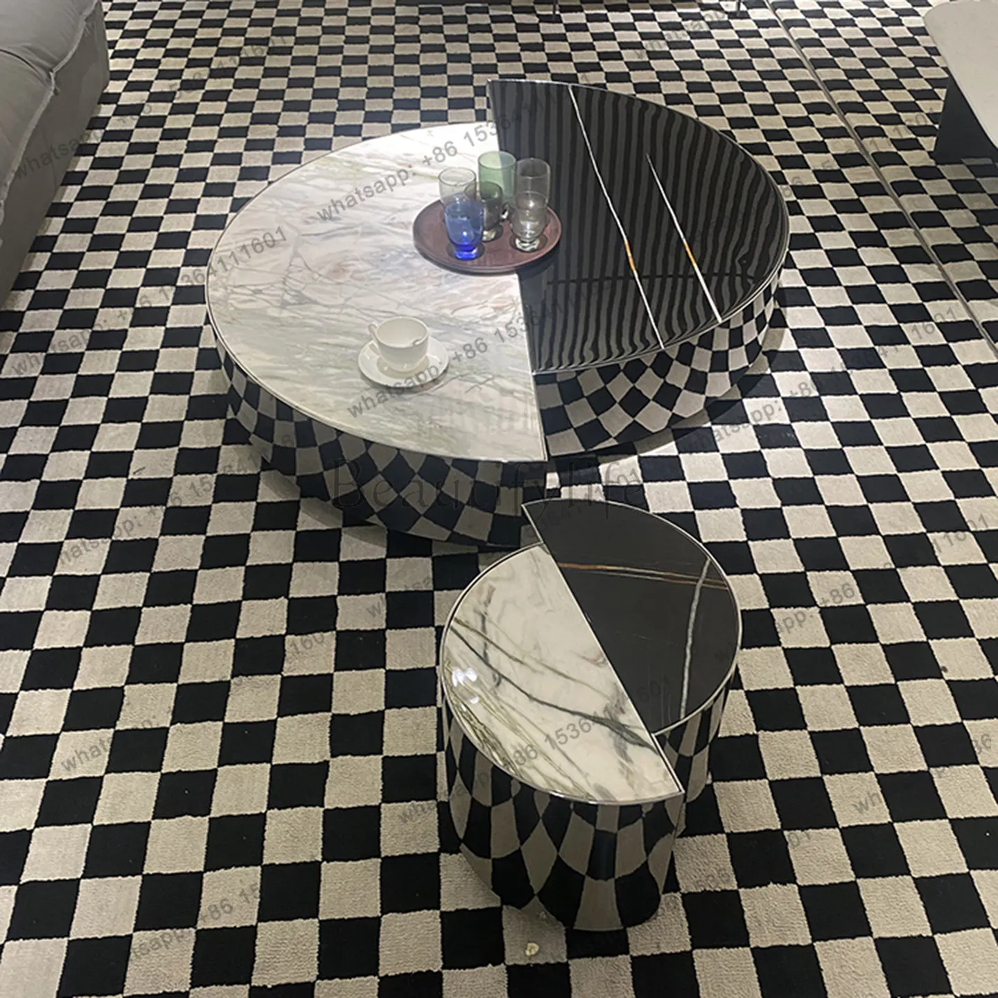 Minimalist light luxury mirror stainless steel luxury stone coffee table designer Clivia natural marble table
Minimalist light luxury mirror stainless steel luxury stone coffee table designer Clivia natural marble table