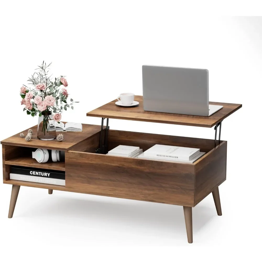 Wood Lift Top Coffee Table with Hidden Compartment, Storage Shelf and Metal Frame, Modern Center Table for Home Living Room
Wood Lift Top Coffee Table with Hidden Compartment, Storage Shelf and Metal Frame, Modern Center Table for Home Living Room