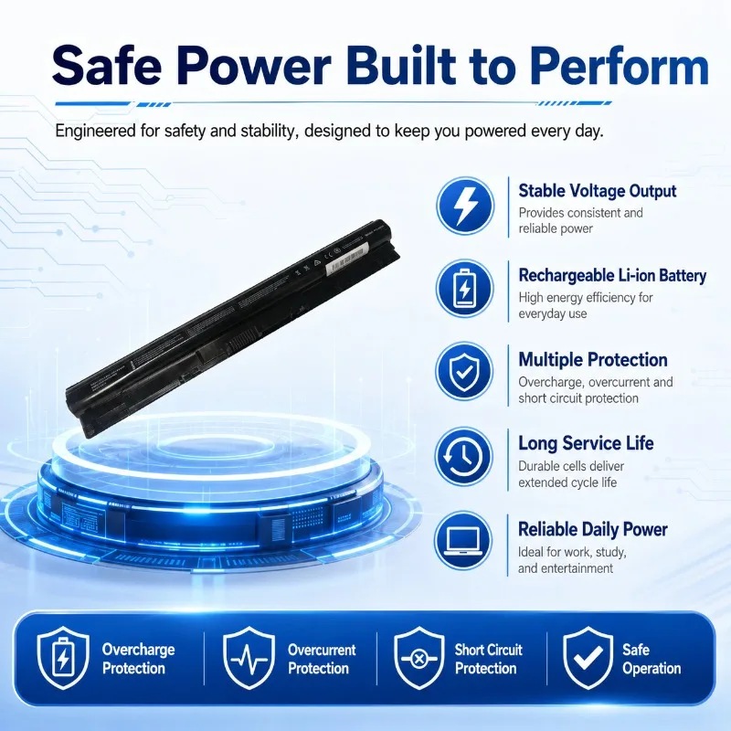 M5Y1K 14.8V 33Wh 2200mAh Rechargeable Li-ion Replacement Battery for 15-3562 3565 3567 3576 3578 3570 5468 Laptop Battery Pack
M5Y1K 14.8V 33Wh 2200mAh Rechargeable Li-ion Replacement Battery for 15-3562 3565 3567 3576 3578 3570 5468 Laptop Battery Pack