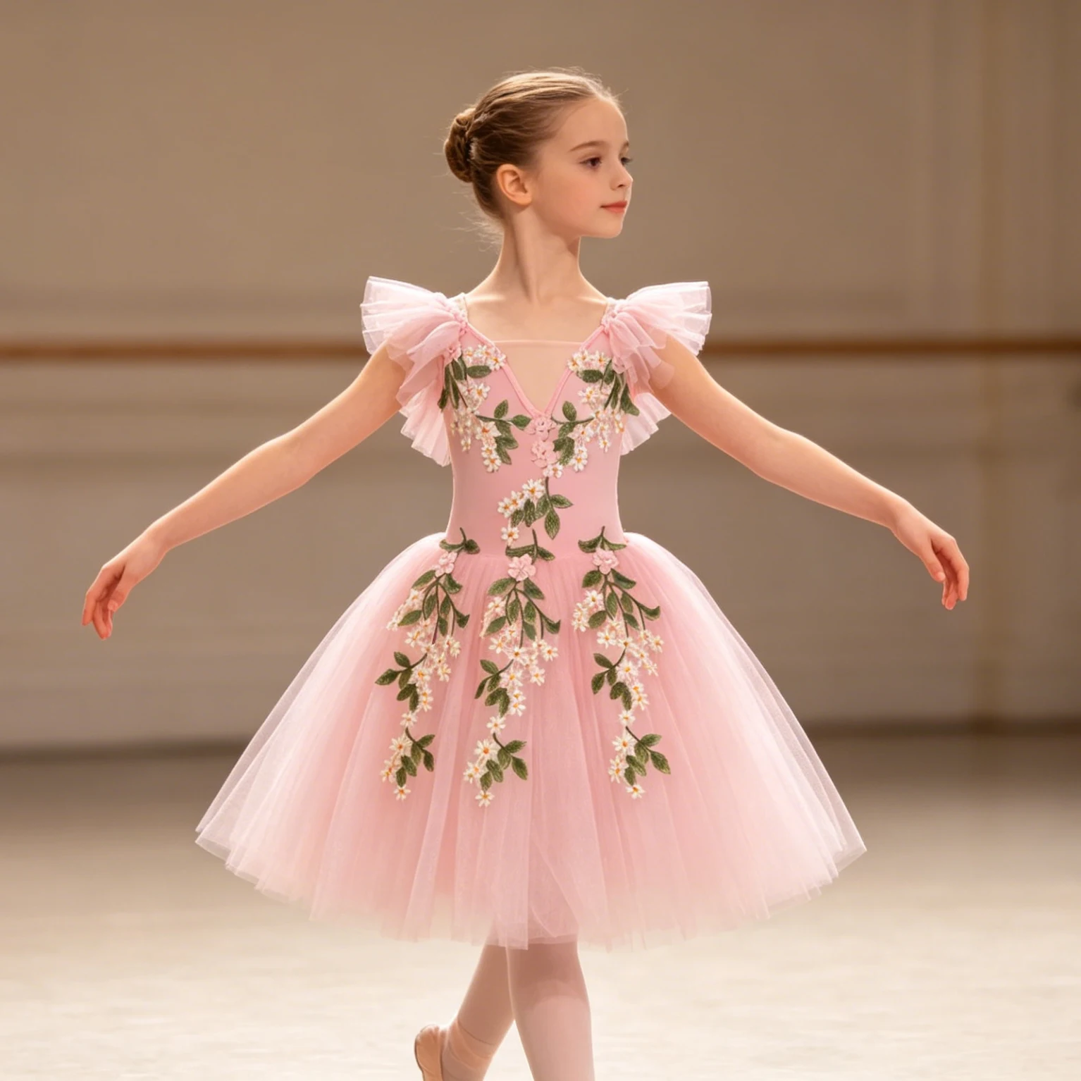 Kids Flower pearls Embroidery Fly Sleeve Lyrical Stage Group Party Ballet Tutu For Girl Contemporary Dance Performance Costume
Kids Flower pearls Embroidery Fly Sleeve Lyrical Stage Group Party Ballet Tutu For Girl Contemporary Dance Performance Costume