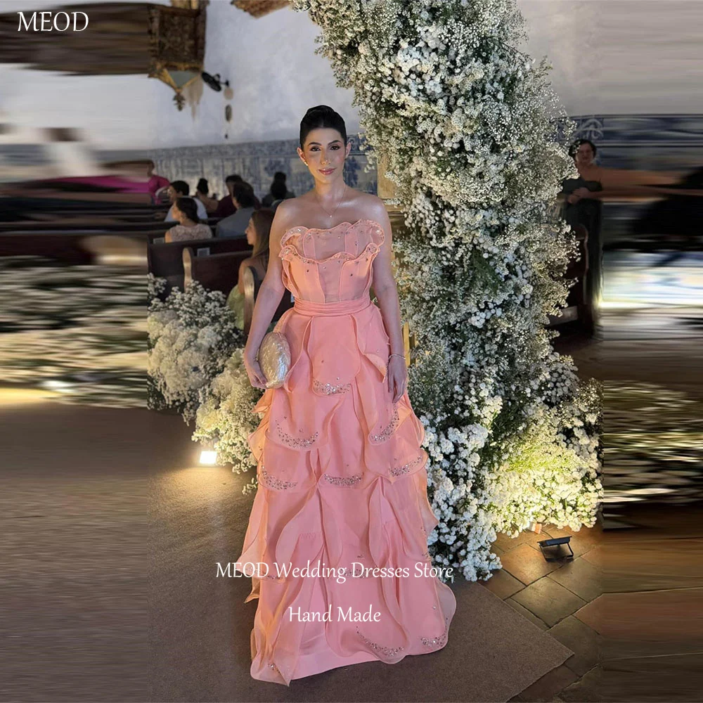 MEOD Pink Organza Evening Dress Crystal Sleeveless Strapless Modern Prom Gowns Floor Length Tiered Vestidos De Fiesta Customized
MEOD Pink Organza Evening Dress Crystal Sleeveless Strapless Modern Prom Gowns Floor Length Tiered Vestidos De Fiesta Customized