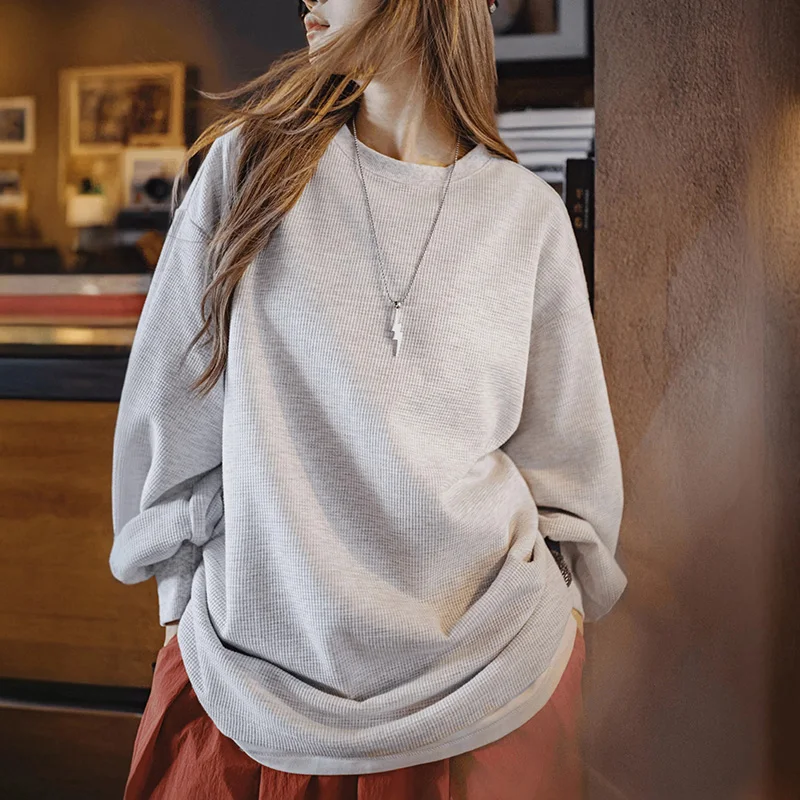 Женский вязаный свитшот Maden, свободный пуловер с круглым вырезом и рукавами-фонариками, легкий серый повседневный топ на осень
Женский вязаный свитшот Maden, свободный пуловер с круглым вырезом и рукавами-фонариками, легкий серый повседневный топ на осень