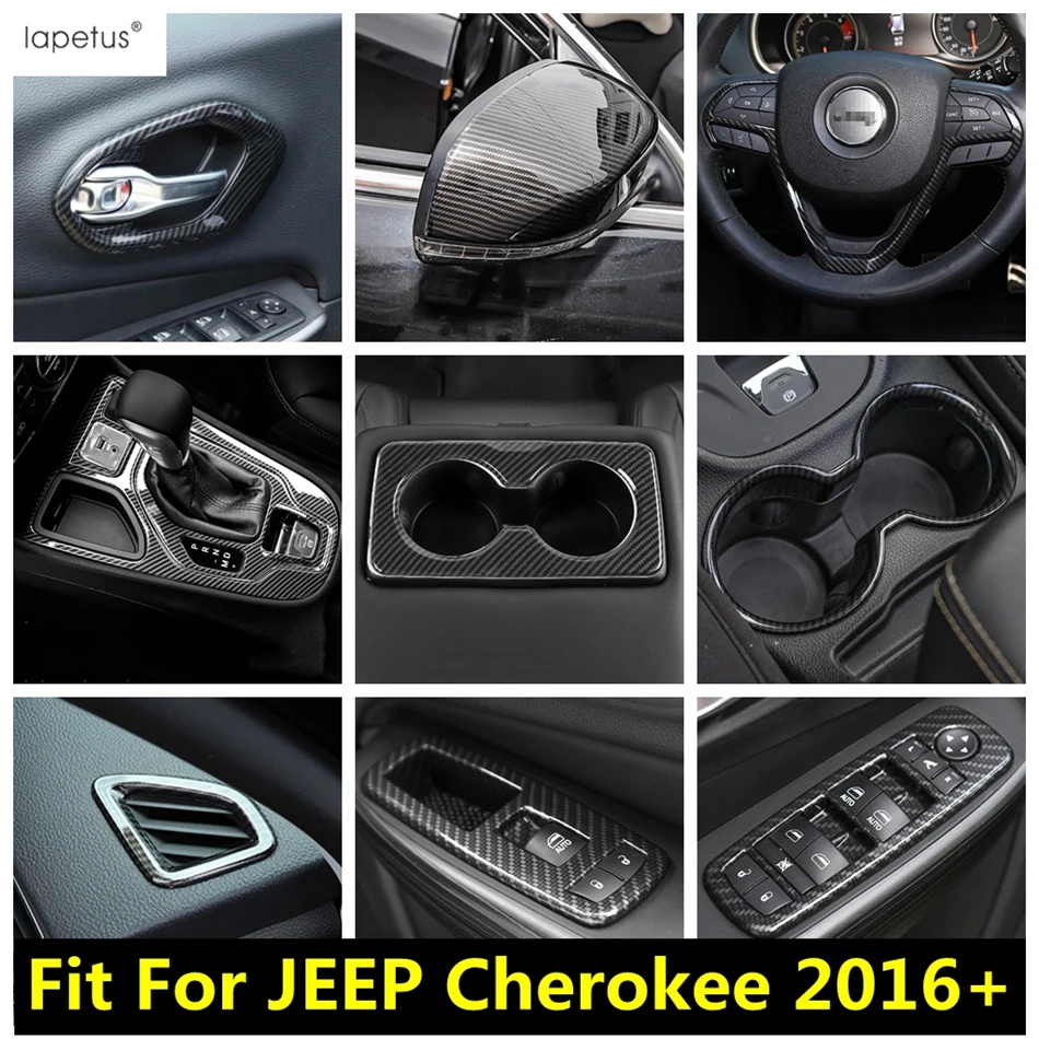 For JEEP Cherokee 2016 - 2021 Steering Wheel Gear Panel Handle Bowl Water Cup Frame AC Air Cover Trim Carbon Fiber Accessories
For JEEP Cherokee 2016 - 2021 Steering Wheel Gear Panel Handle Bowl Water Cup Frame AC Air Cover Trim Carbon Fiber Accessories