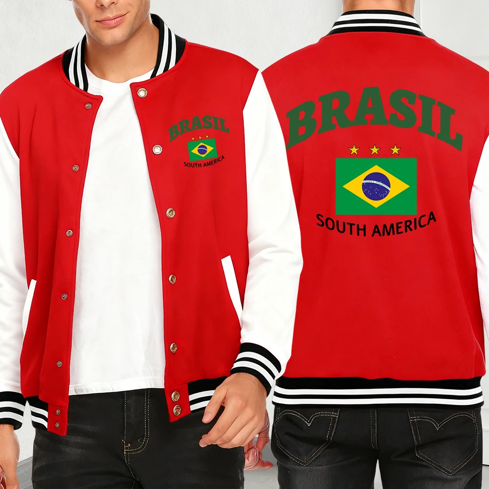 Бразильская мужская куртка с принтом Южной Америки, осенняя свободная уличная одежда, простое повседневное пальто, флисовый бейсбольный трикотаж, модная одежда
Бразильская мужская куртка с принтом Южной Америки, осенняя свободная уличная одежда, простое повседневное пальто, флисовый бейсбольный трикотаж, модная одежда