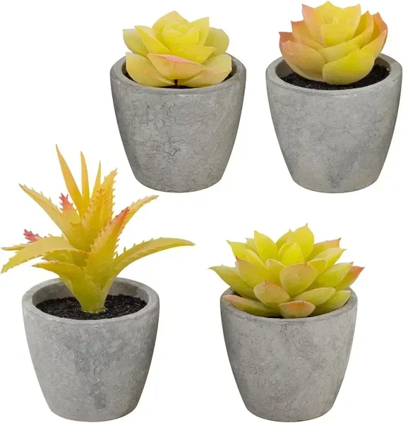 Set of 4 Small Yellow Fake Succulent Plants Artificial Succulents for Bathroom, Living Room, Office
Set of 4 Small Yellow Fake Succulent Plants Artificial Succulents for Bathroom, Living Room, Office