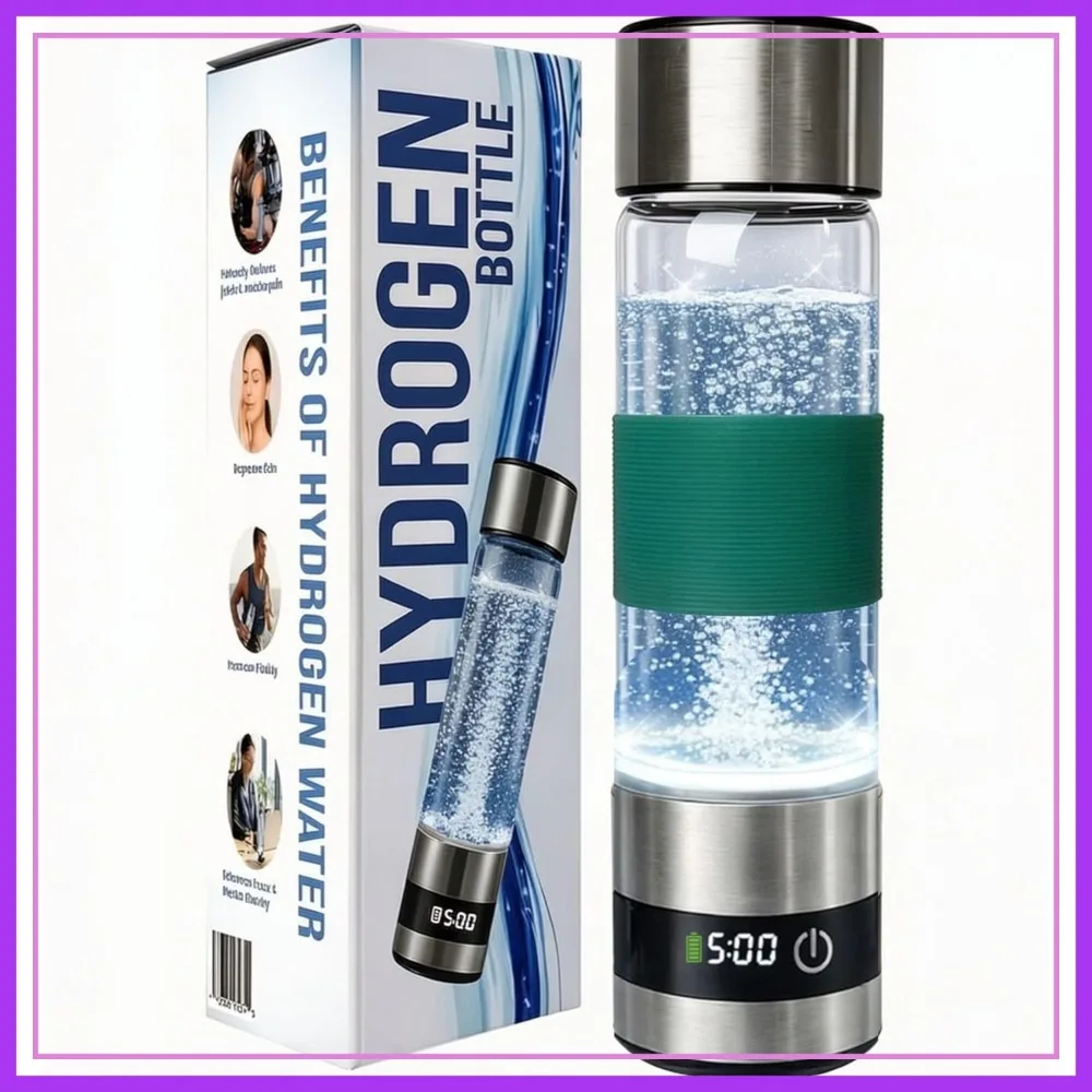 Rechargeable Hydrogen Water Bottle, Portable Electrolysis Infuser for Gym Fitness Travel, 460ml
Rechargeable Hydrogen Water Bottle, Portable Electrolysis Infuser for Gym Fitness Travel, 460ml