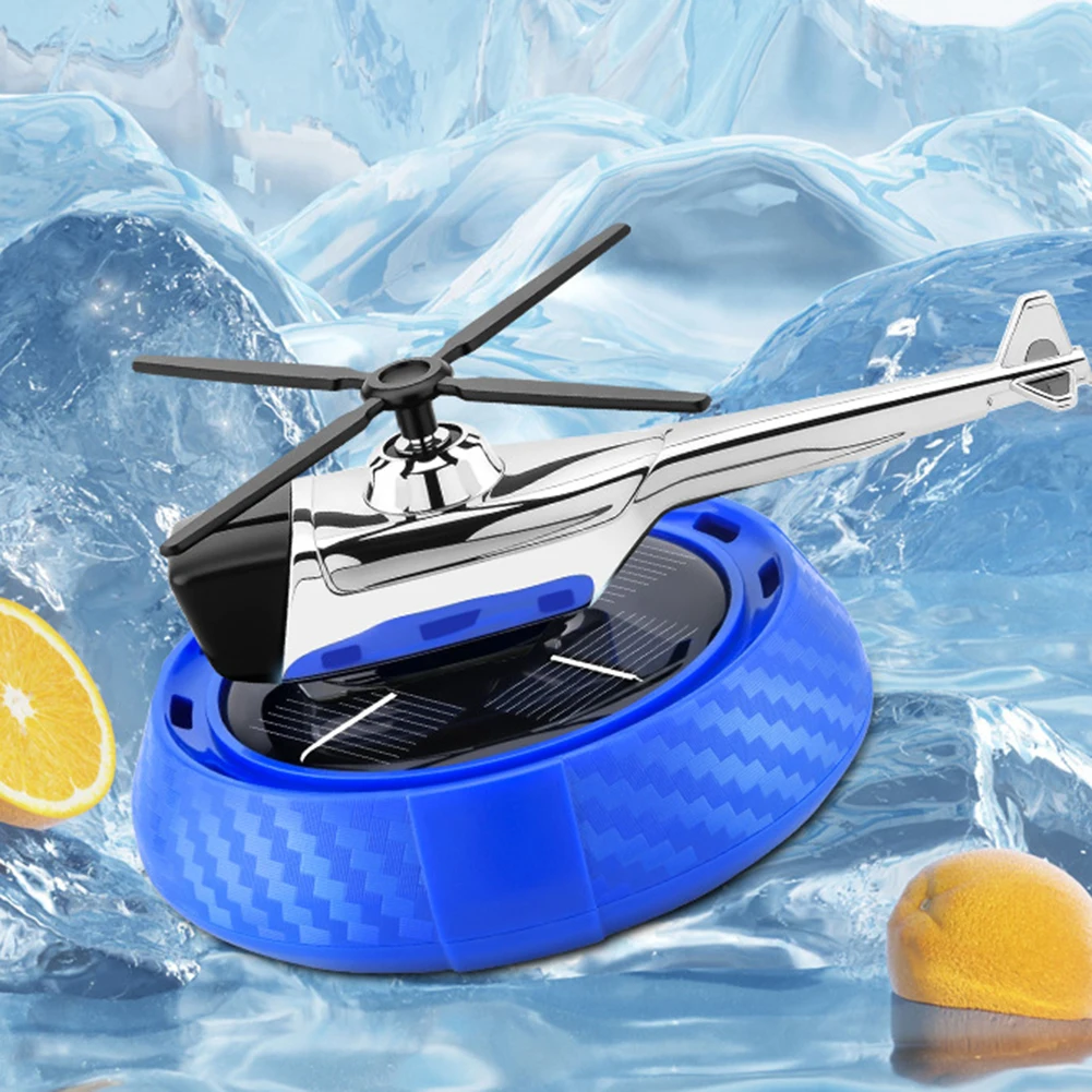 Solar Powered Rotating Diffuser for Car with Helicopter Design Providing Continuous Aromatherapy and Freshness