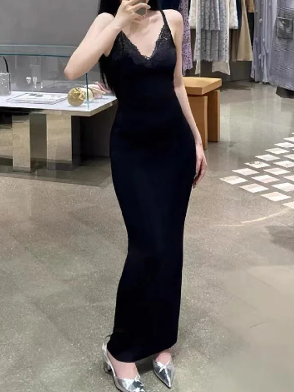 Ele Simple Quali Knitted Long Dr Women's V-ne Lace Strapl Slim Fit Dr Summer High Waist round Ne Gown
Ele Simple Quali Knitted Long Dr Women's V-ne Lace Strapl Slim Fit Dr Summer High Waist round Ne Gown