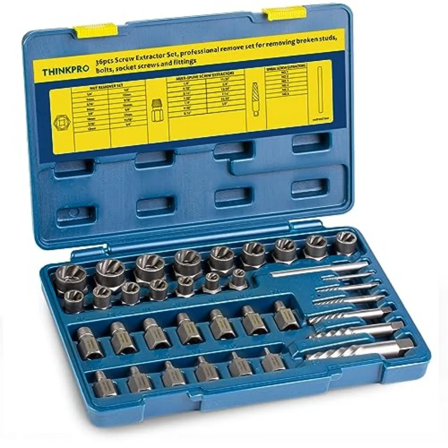 36Pcs Screw and Bolt Extractor Set, 2-in-1 Multi-Spline Lug nut Remover, Easy out Stripped Screw Removal Tool Kit for Damaged,
36Pcs Screw and Bolt Extractor Set, 2-in-1 Multi-Spline Lug nut Remover, Easy out Stripped Screw Removal Tool Kit for Damaged,