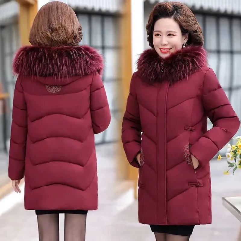 High End Thicken Middle Aged Women Winter Jacket New Female Down Cotton Coat Fur Collar Hooded Padded Parkas Mother Clothes
High End Thicken Middle Aged Women Winter Jacket New Female Down Cotton Coat Fur Collar Hooded Padded Parkas Mother Clothes