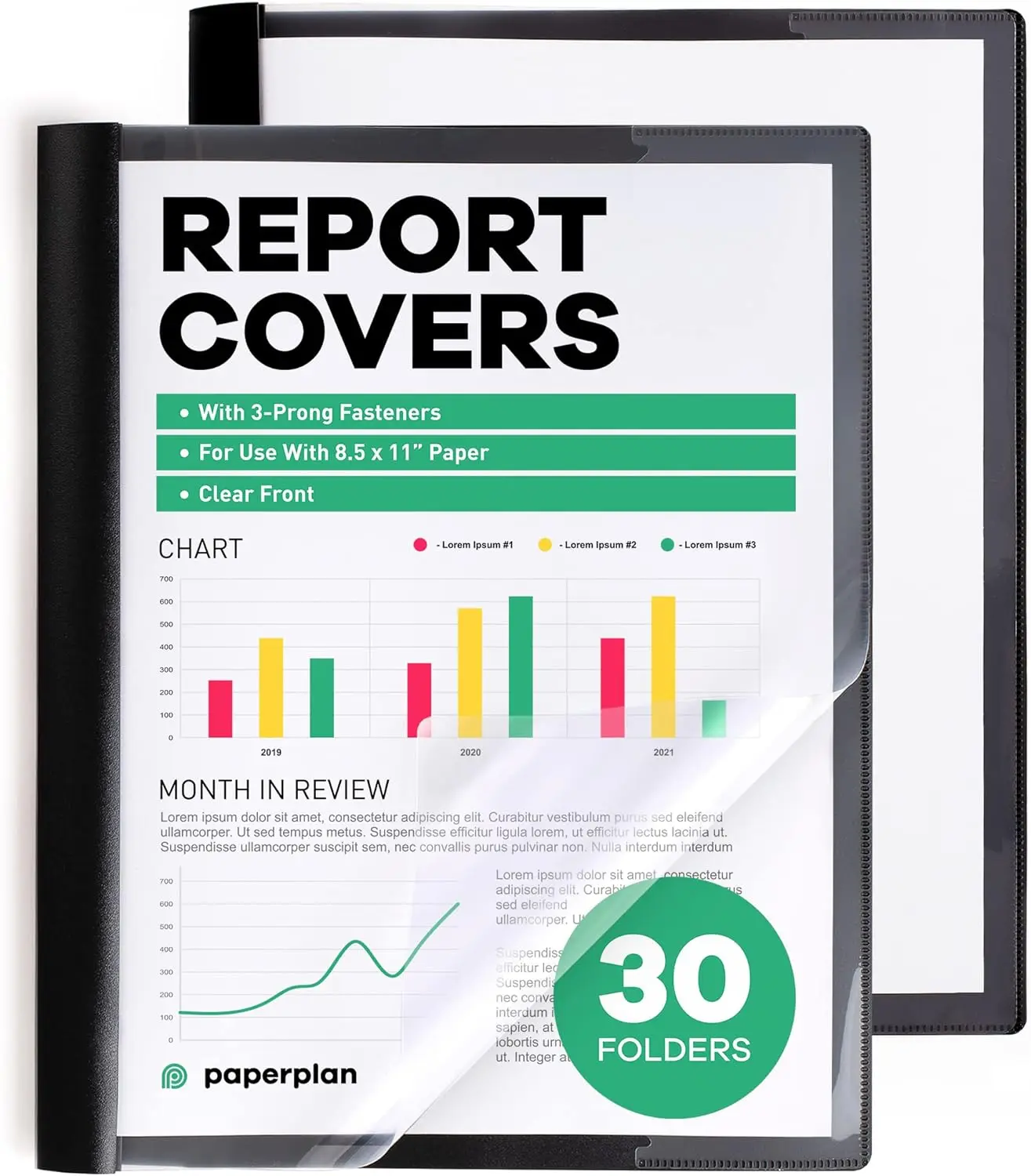 Clear Report Covers, 30-Pack, Letter Size with 3-Prong Fasteners for Professional Presentations
Clear Report Covers, 30-Pack, Letter Size with 3-Prong Fasteners for Professional Presentations