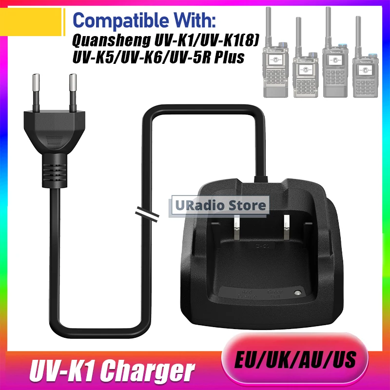 Настольное зарядное устройство для рации Quansheng UV-K1, зарядное устройство для аккумуляторов UV-K1(8), замена, вилки US/EU/UK/AU, для UV-K5, UV-K6
Настольное зарядное устройство для рации Quansheng UV-K1, зарядное устройство для аккумуляторов UV-K1(8), замена, вилки US/EU/UK/AU, для UV-K5, UV-K6