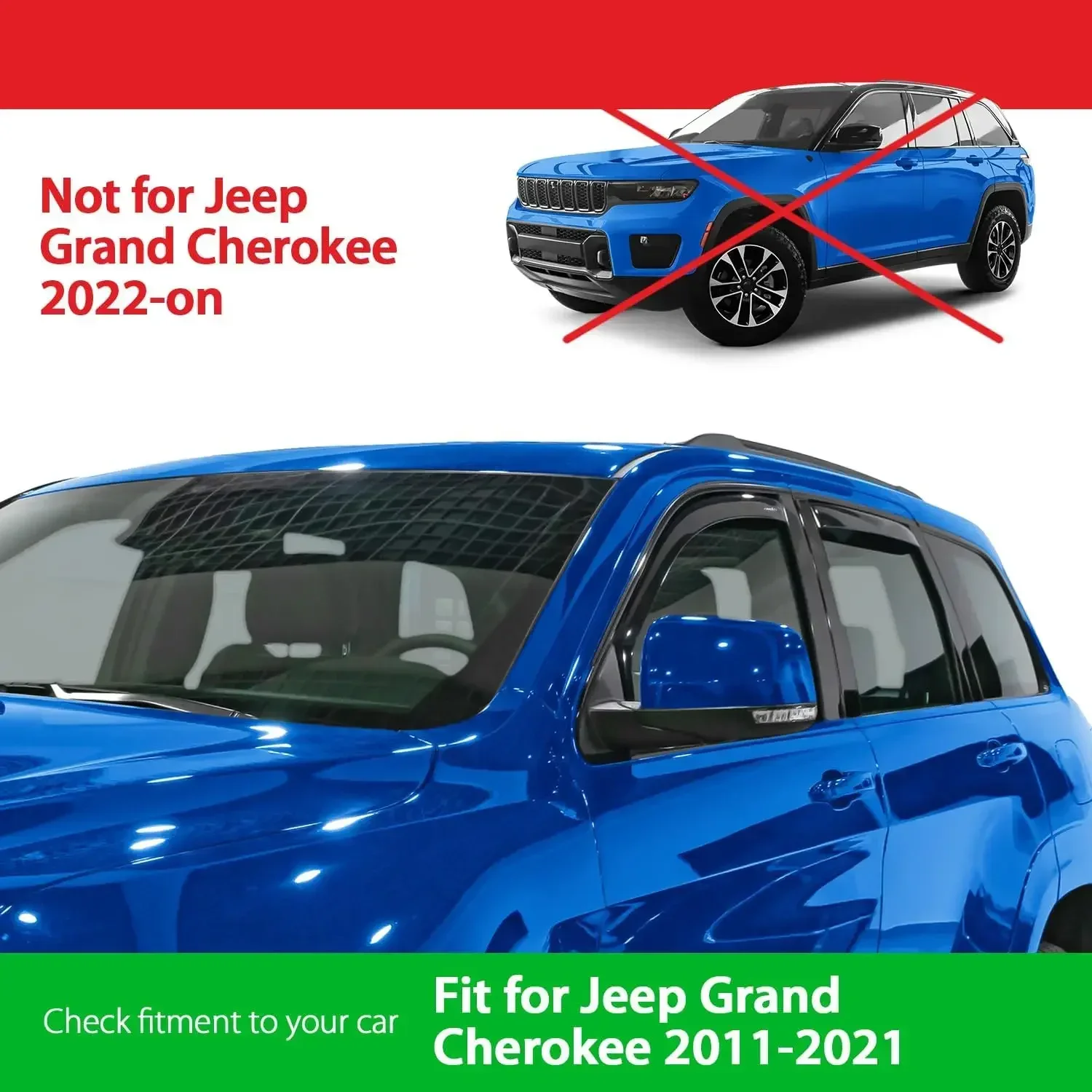HOT Shatterproof In-Channel Window Deflectors For Jeep Grand Cherokee 2011-2021, Rain Guards, Window Visors For Cars, Vent Defle
HOT Shatterproof In-Channel Window Deflectors For Jeep Grand Cherokee 2011-2021, Rain Guards, Window Visors For Cars, Vent Defle