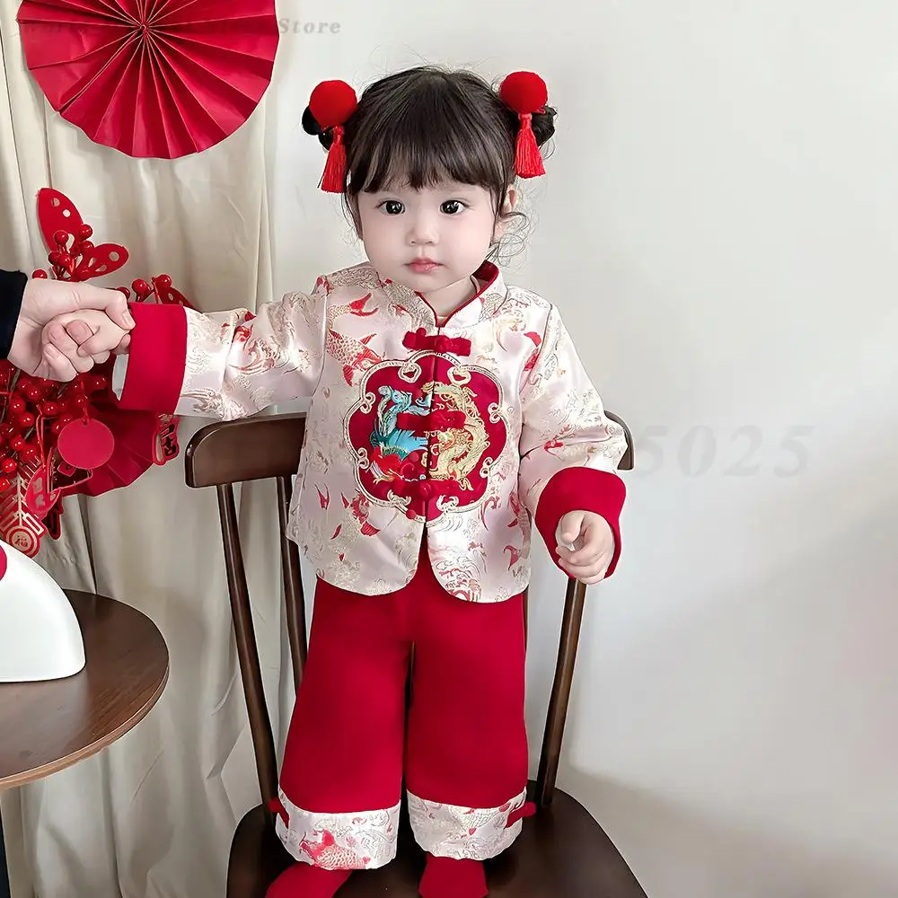 Весенний фестиваль, детский костюм Тан, детский годовой наряд для девочек, традиционный китайский костюм с длинными рукавами и принтом, древний восточный ханьфу 
Весенний фестиваль, детский костюм Тан, детский годовой наряд для девочек, традиционный китайский костюм с длинными рукавами и принтом, древний восточный ханьфу